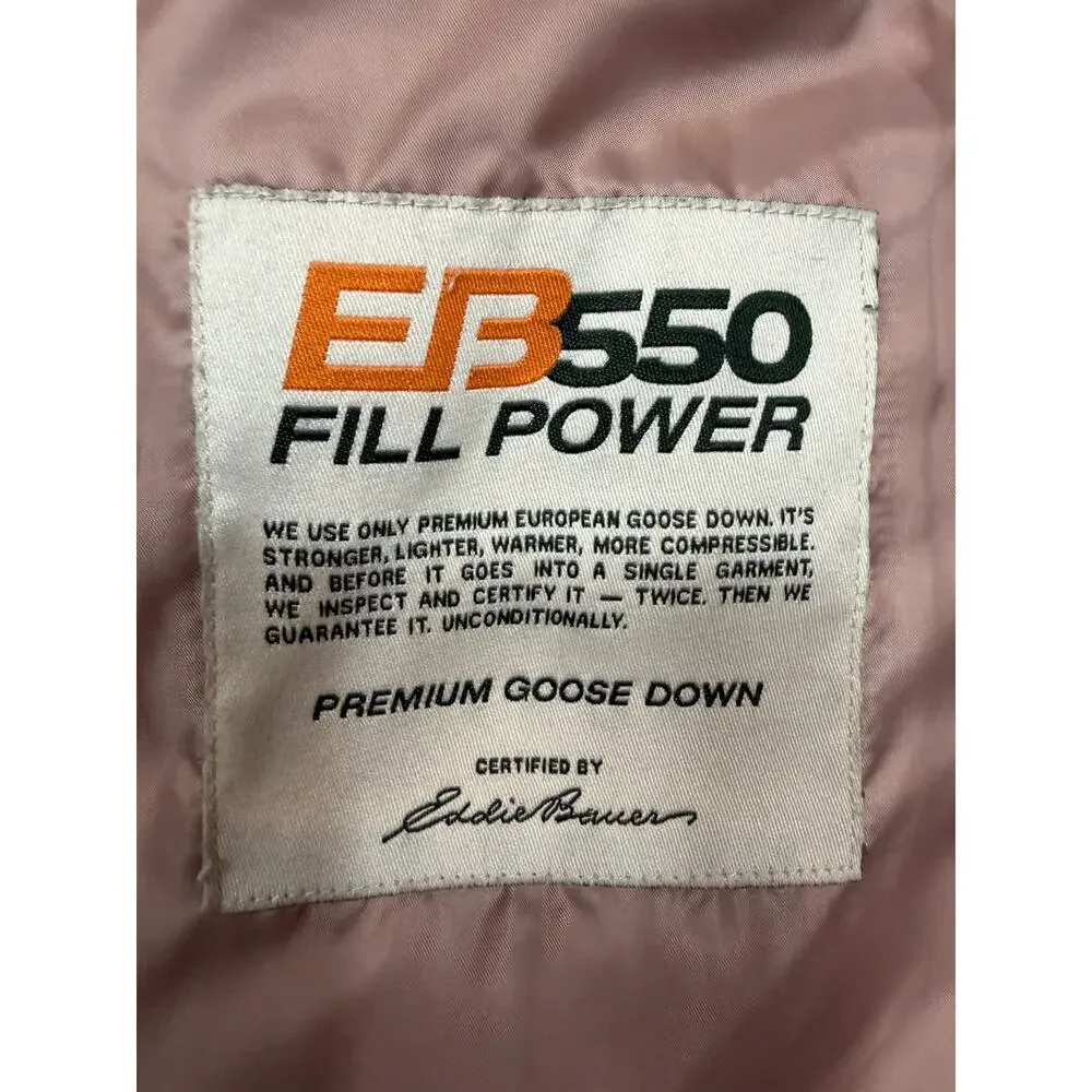 Eddie Bauer Down Vest with faux Fur Collar Eggplant Aubergine Purple size Large - Picture 9 of 16